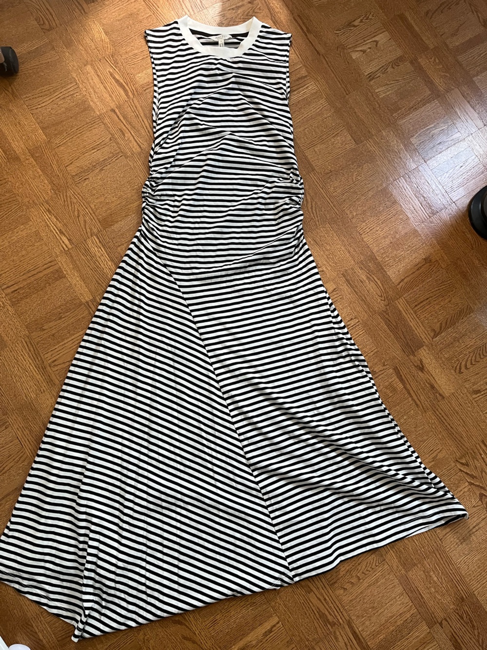 Part Two JeanniePW Black White Striped Tencel Midi Dress M
